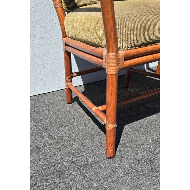 Pair of Vintage McGuire Orlando Diaz-Azcuy Bamboo Rattan Chairs W Leather Straps For Sale - Image 18 of 18