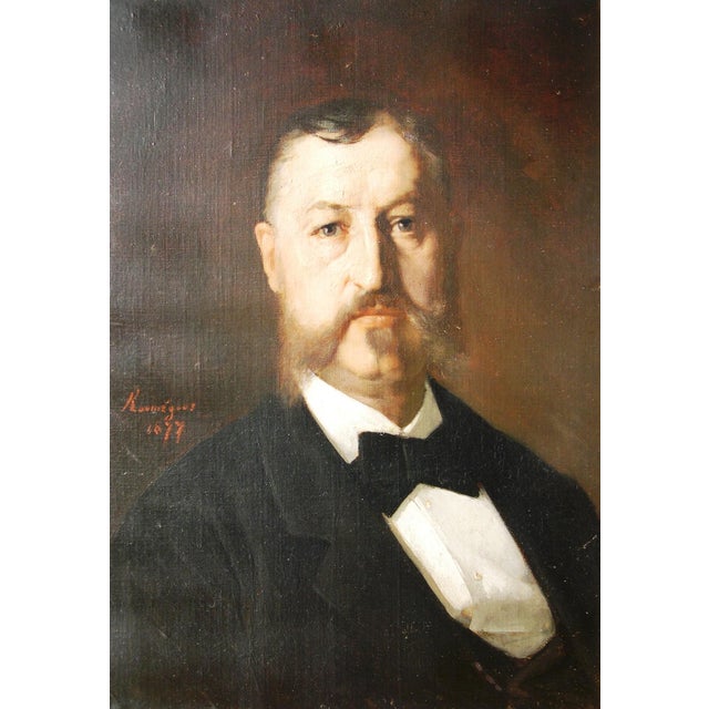 Auguste Francois Roumegous, Portrait Composition, 1877, Oil Painting on Panel, Framed For Sale - Image 8 of 8