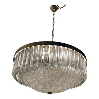 Large Murano Glass Chandelier, 1970s For Sale