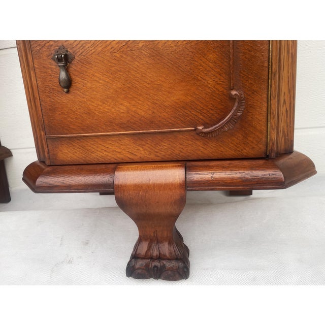 Brown Lion Paw Bedside Tables, 1950s, Set of 2 For Sale - Image 8 of 18