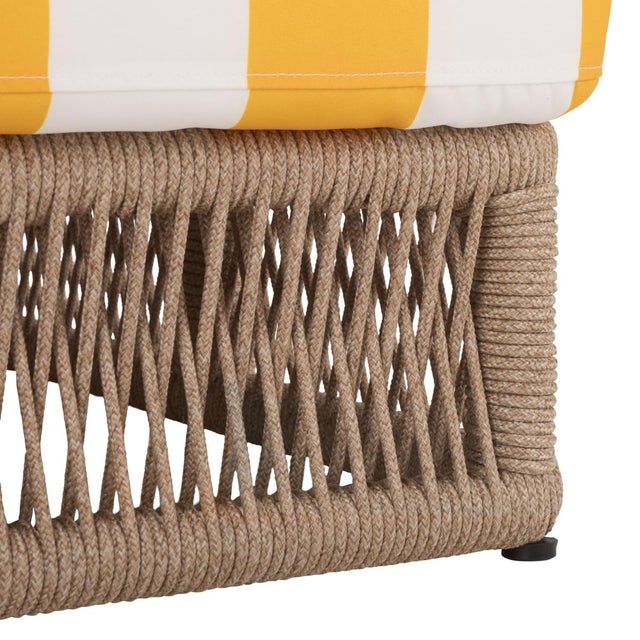 Gillian Chaise Lounge, Heather Tan/Yellow Stripe For Sale - Image 9 of 12