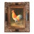 1950s Mid Century Rooster Oil Painting With Spanish Baroque Style Frame For Sale