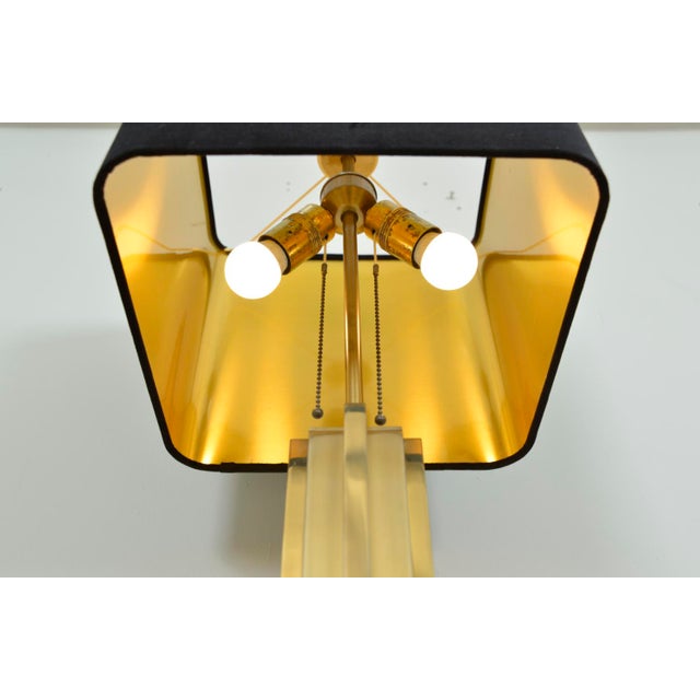 Brutalist Brass Table Lamp from Belgo Chrom, Belgium, 1970s For Sale - Image 13 of 15