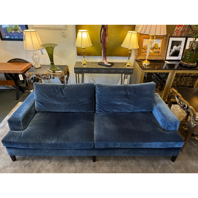 Textile Kravet Track Arm Tuxedo Sofa For Sale - Image 7 of 15