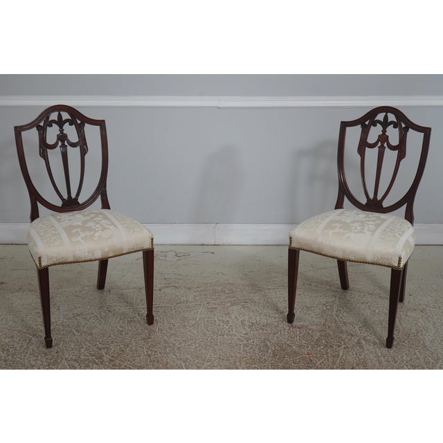 Set of 8 Kindel Mahogany Shield Back Dining Chairs For Sale - Image 13 of 18