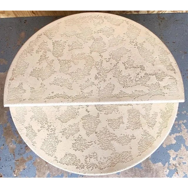 1970s Faux Coquina Stone Two-Tier Kinetic Sphere Coffee Table For Sale - Image 9 of 12