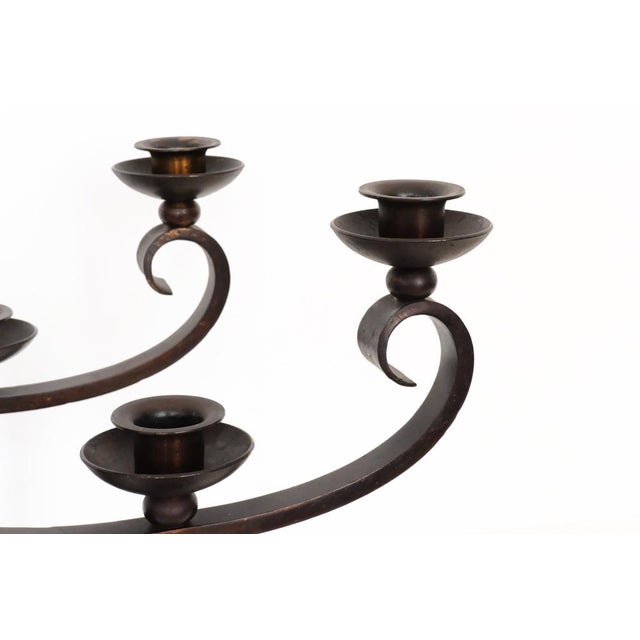 French Brown Wrought Iron Candelabras by Charles Piguet, 20th Century, Set of 2 For Sale - Image 12 of 16