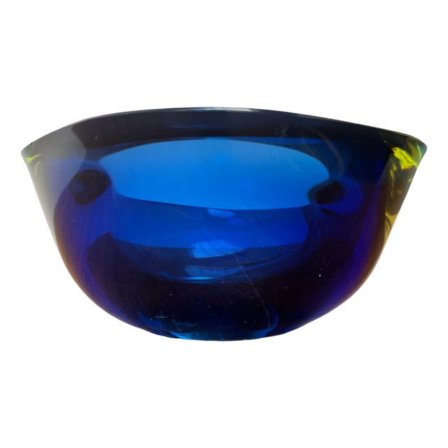 Vintage Sommerso Glass Bowl, 1970s For Sale