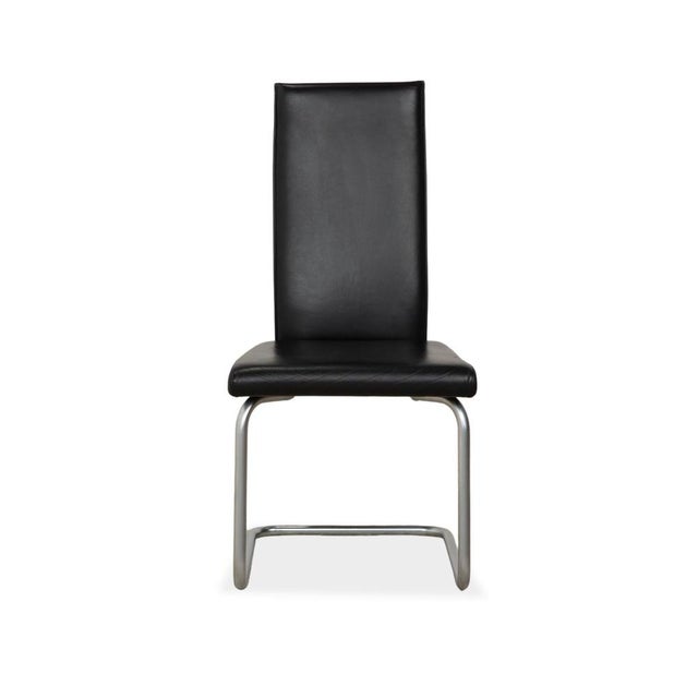 Black Leather and Chrome Dining Chairs, Set of 6 For Sale - Image 9 of 13