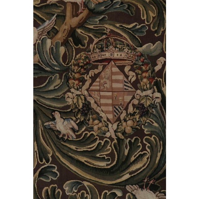 2010s Rug & Kilim’s Armorial Tudor Style Kilim Rug in Black With Beige, Blue & Gold Patterns For Sale - Image 5 of 6