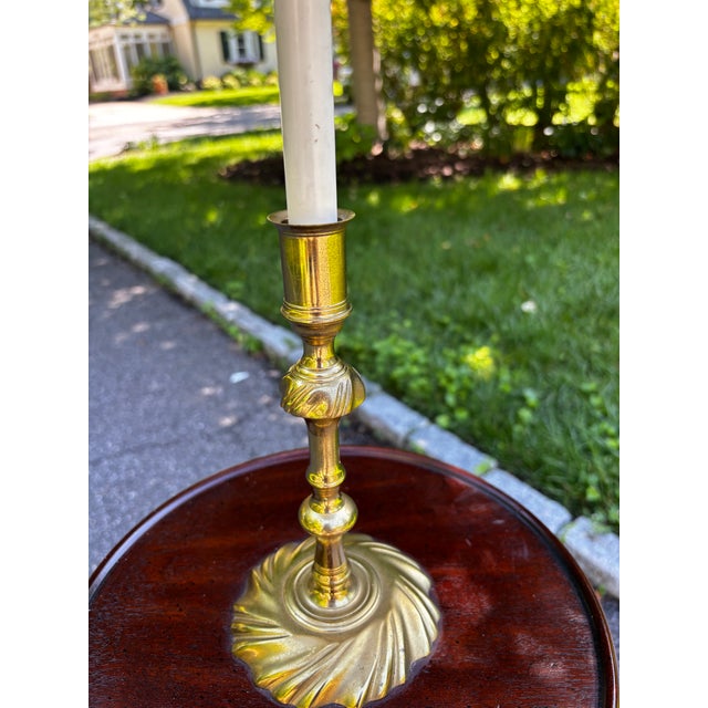 Queen Anne Vintage Knob Creek Mahogany Floor Lamp Table For Sale - Image 3 of 7