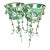 1970s Large Verdigris Wrought Iron Standing Planters With Decorative Dangling Rose and Leaf Motif, a Pair For Sale