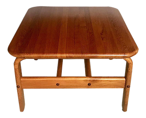 Danish Square Solid Teak Side or Coffee Table, 1960s