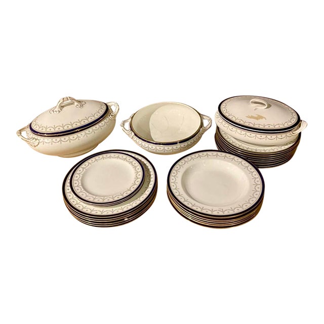 Antique China Service by Cauldon, Staffordshire England- 26 Pieces For Sale