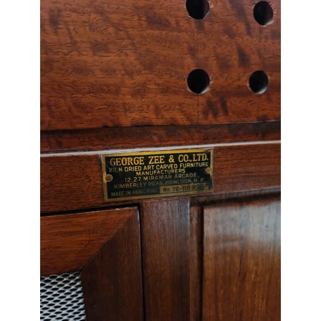 1960's George Zee Rosewood Oriental Style Stereo Cabinet For Sale - Image 15 of 17