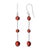 Immerse yourself in the splendor of these exquisitely crafted dangle earrings, featuring a trio of richly hued,...