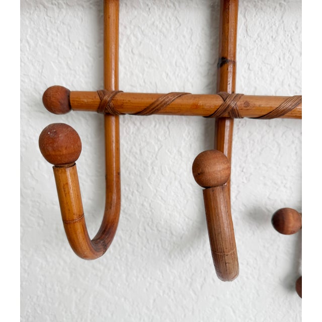 Italian Bamboo & Cane Wall Hooks For Sale - Image 9 of 11