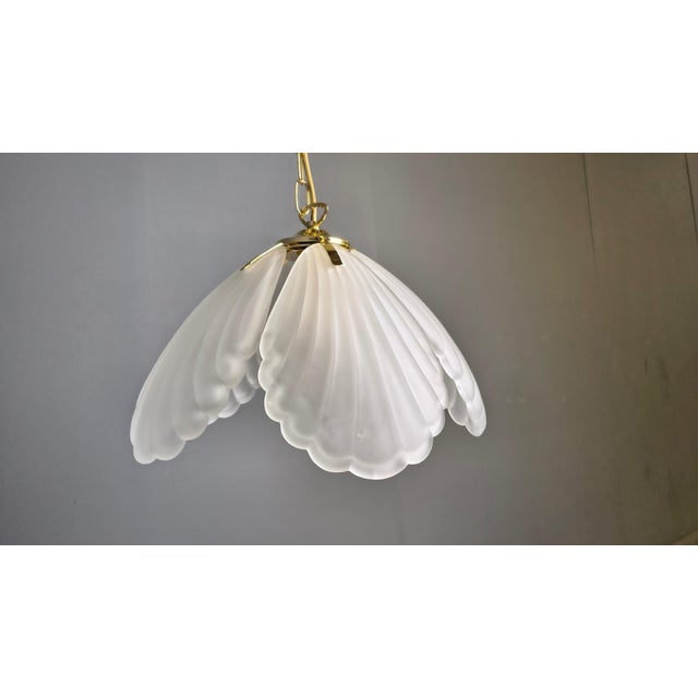 Vintage Italian Glass and Brass Chandelier, 1970s For Sale - Image 10 of 16