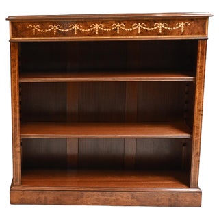 Regency Open Bookcase with Walnut Sheraton Inlay For Sale