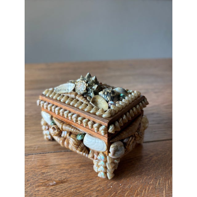 English Vintage English Shell Box For Sale - Image 3 of 8