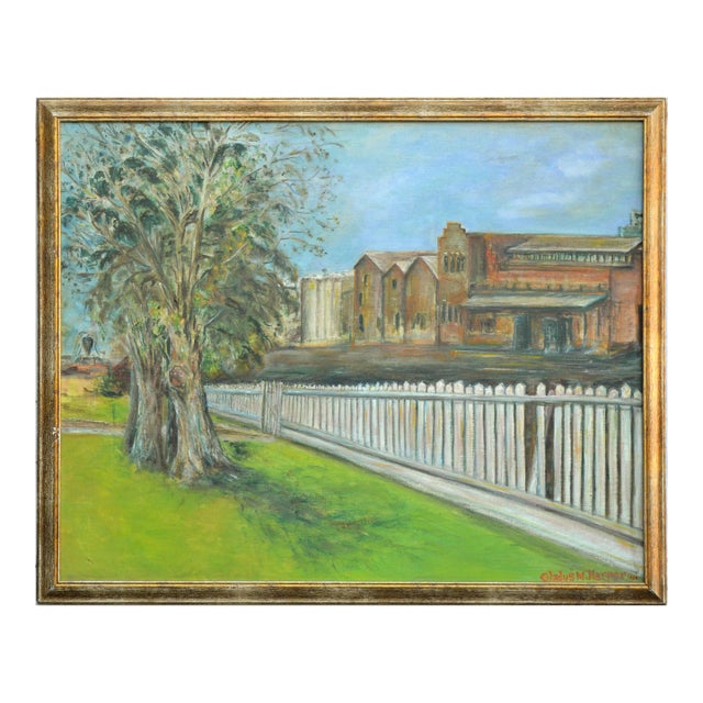 1930's Landscape "The Town Park" by Gladys Harper For Sale
