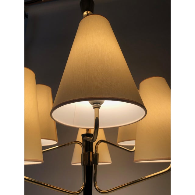 Mid-Century Austrian Pendant Lamp in Brass with Silk Shades from Rupert Nikoll, 1965 For Sale - Image 11 of 15