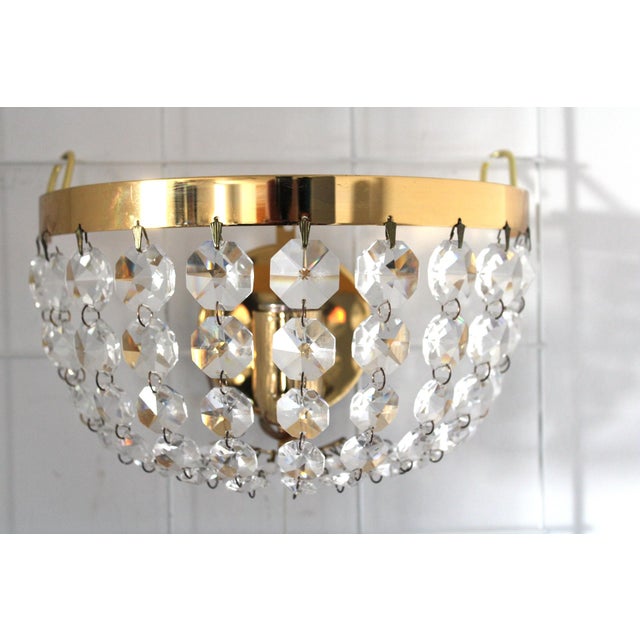 Mid-Century Modern Lead Crystal Wall Light from Maderna, 1960s For Sale - Image 3 of 7
