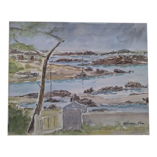 Maurice Chataignier, Chausey, Watercolor on Cardboard For Sale