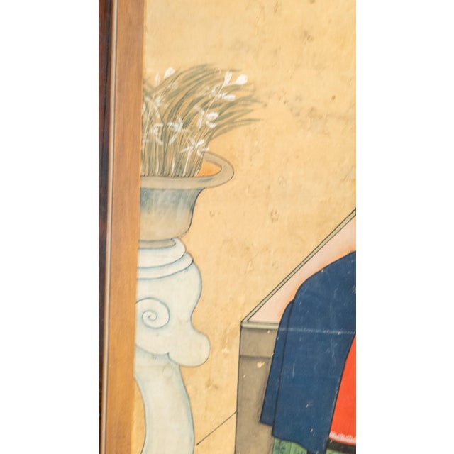 19th Century Large Chinese Ancestor Portrait Painting on Paper For Sale - Image 13 of 14