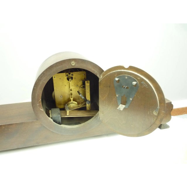 Wood German Art Deco Mantel Clock from Hermle, 1930s For Sale - Image 7 of 10