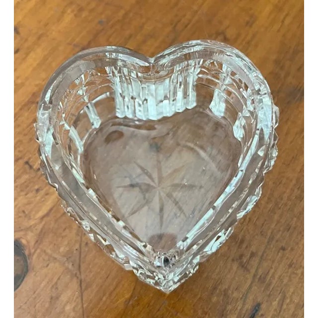 Transparent Late 19th Century Sterling Silver and Cut Crystal Heart Shaped Vanity Jar For Sale - Image 8 of 9