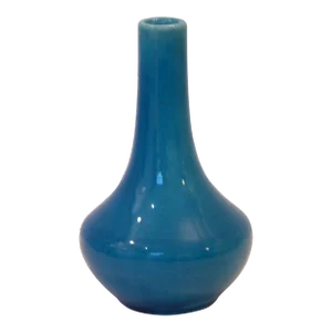 Antique Fred Roberson Turquoise Crackle Glaze Vase