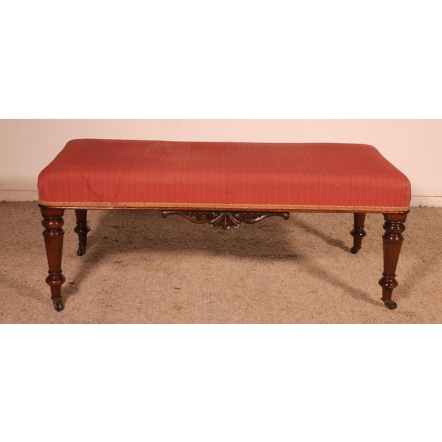 19th Century Mahogany Bench, England For Sale - Image 9 of 13