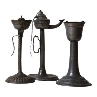 19th Century French Oil Lamps- Set of 3 For Sale