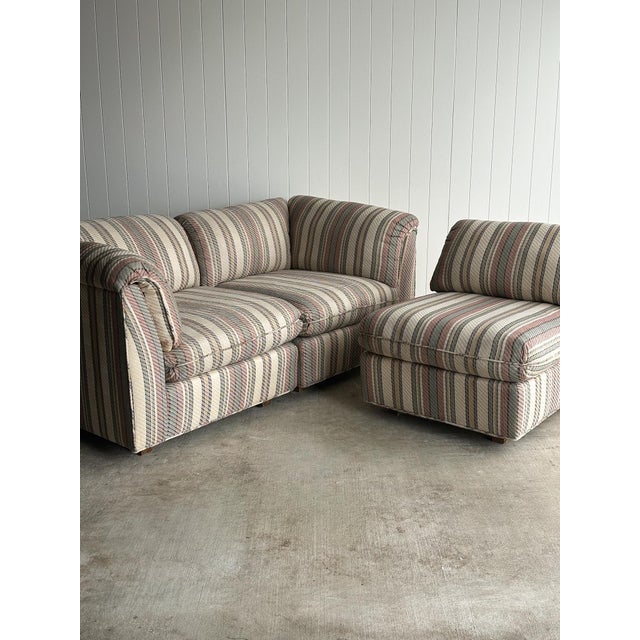 1980s Vintage Postmodern Three-Piece Modular Sectional Sofa, C. 1980s For Sale - Image 5 of 18