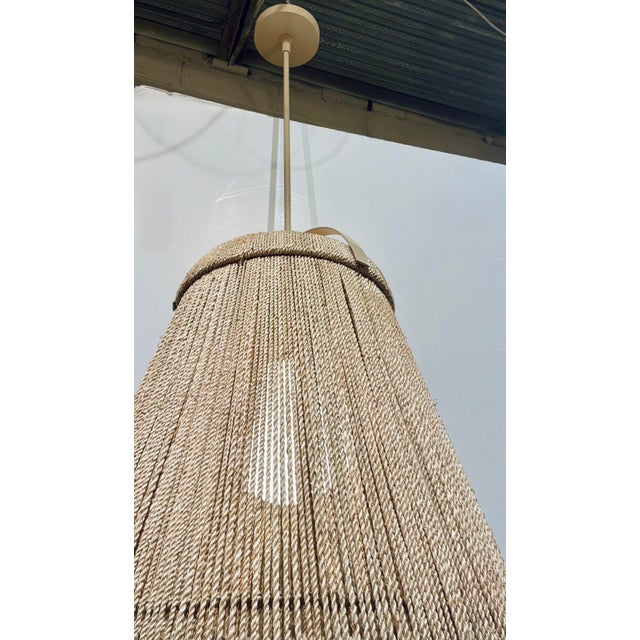 Currey & Company Currey & Company Organic Modern Natural Rope Medium Parnell Pendant For Sale - Image 4 of 6