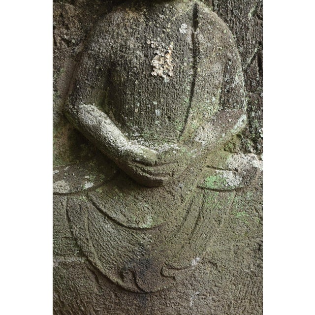 Gray Antique Japanese Stone Buddha Statue of Kannon Bodhisattva (Seated) / Edo Period / 1750-1850 For Sale - Image 8 of 14