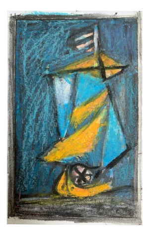 Eugeniusz Tukan-Wolski, Boat, Mixed Media on Paper