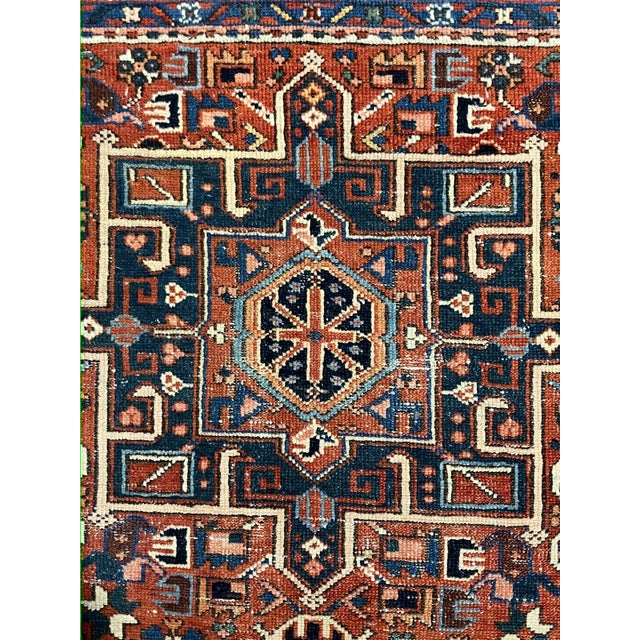 Persian Vintage Hand-Knotted Persian Heriz Garadjeh Rug 4'8" X 6'0" For Sale - Image 3 of 6
