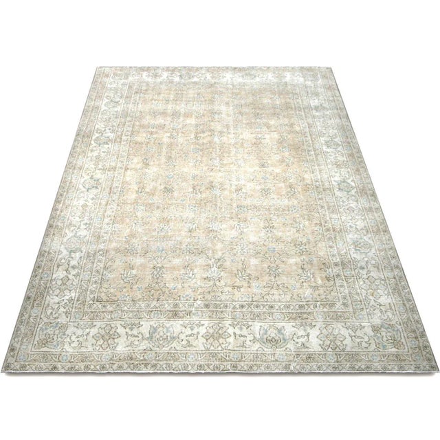 1960s Turkish Oushak Rug For Sale In Los Angeles - Image 6 of 7