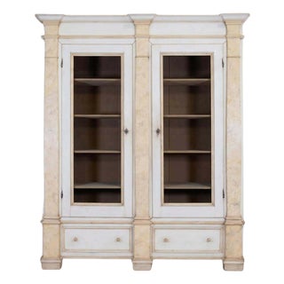 19th Century Empire-Style Lacquered Bookcase — Italian Grand Library For Sale