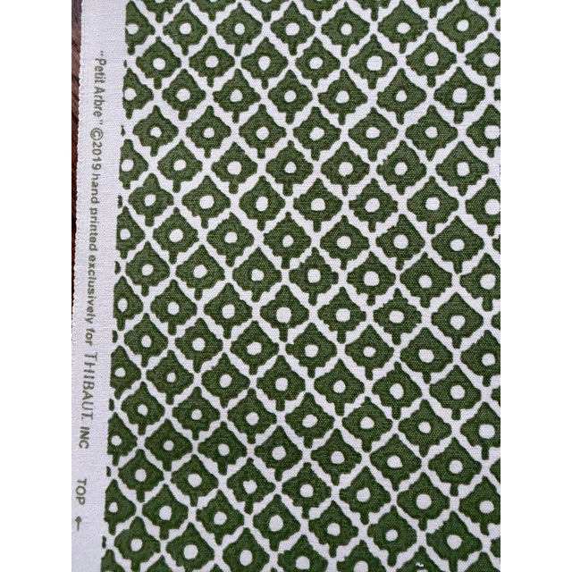 Anna French / Thibaut Af9629 Petit Arbre Green on White Fabric 2 Yards For Sale In Raleigh - Image 6 of 6