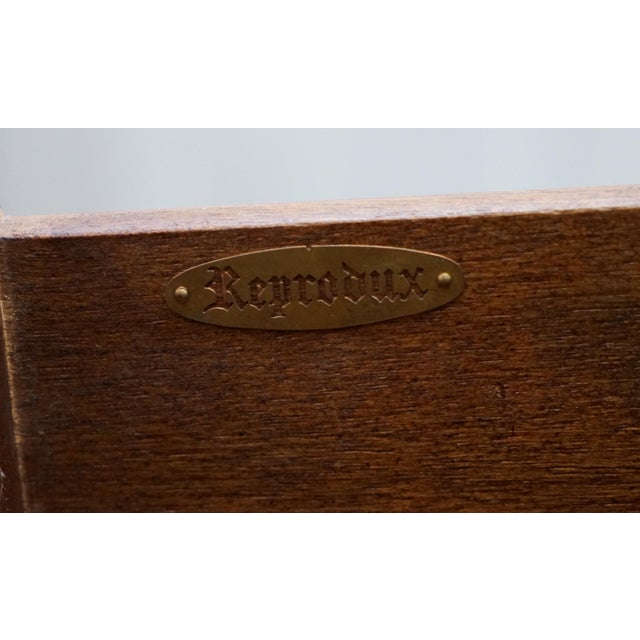 Reprodux Campaign Chest of Drawers with Leather Top by Bevan Funnell For Sale - Image 18 of 18