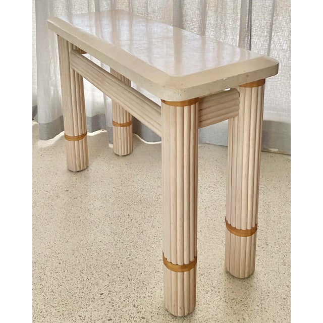 1980s Postmodern Stone Topped Console Table For Sale In Miami - Image 6 of 12