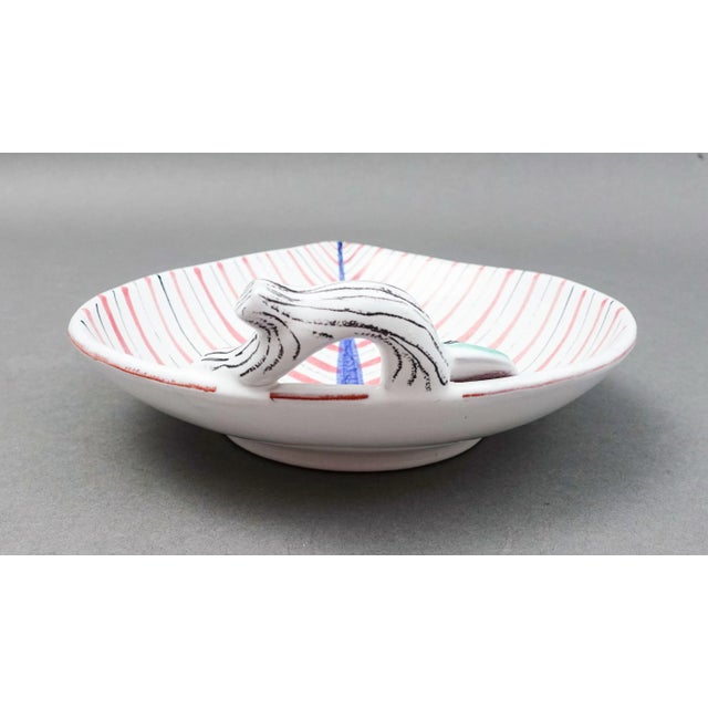 Stig Lindberg Mid 20th Century Stig Lindberg Gustavsberg Sweden Leaf Art Pottery Bowl Dish For Sale - Image 4 of 12