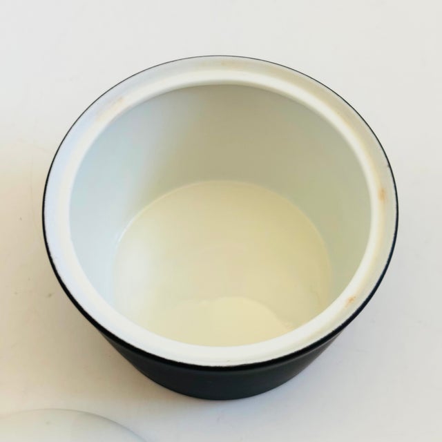 Ceramic Mid Century Black and White Porcelain Sugar Bowl For Sale - Image 7 of 8