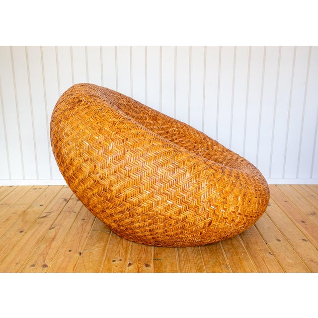Mid-Century Modern French Mushroom Rattan Pod Easy Lounge Chair, 1970s For Sale - Image 11 of 18