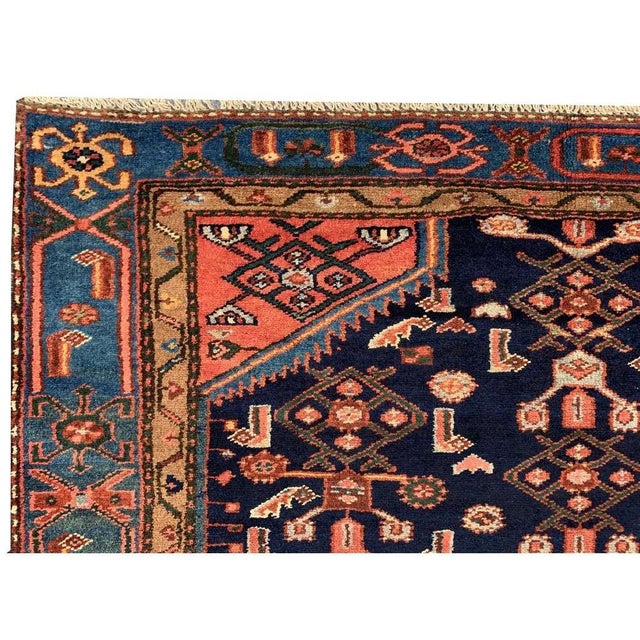 Authentic Hand Knotted Antique Hamidoun Wool Area Rug 6.3 X 3.10 Ft For Sale In Miami - Image 6 of 11