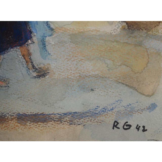 Kurt Groeger, Marseille, Afternoon in the Park, Original Watercolor For Sale - Image 9 of 12