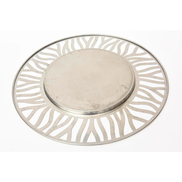 Vintage Alessi Stainless Steel Large Serving Tray 1980's For Sale - Image 9 of 11
